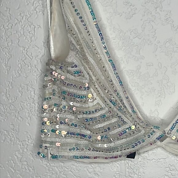 NWT Retrofete Magda Sequins Top Small White Revolve - Picture 3 of 12